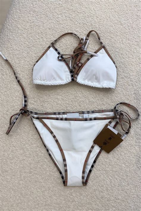 white burberry swimsuit|burberry monogram bikini.